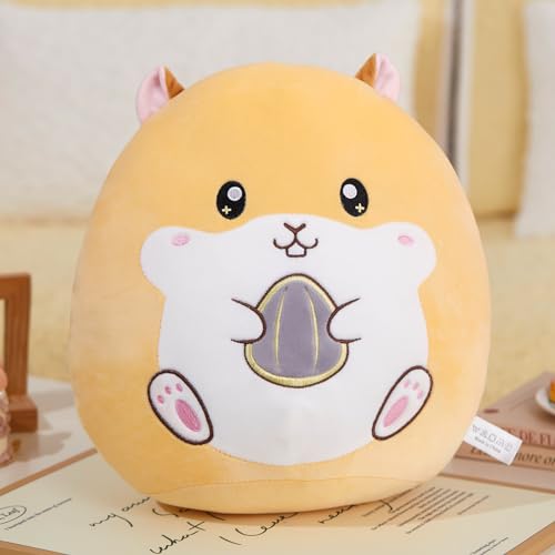 12" Hamster Plush Pillow Stuffed Animal Cute Hamster Plush Toy, Super Soft Cartoon Hugging Toy Gifts for Bedding, Kids Sleeping Kawaii Pillow - color: Hamster