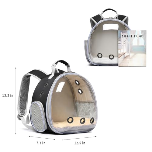 Bunny Carrier, Guinea Pig Carrier,Small Animal Carrier Backpack for Rabbit,Bearded Dragon, Lizard,Hamster,Kitten. Breathable Pet Travel Cage Bag Perfect for Vet Visits & Outdoor Adventures (Black) - color: black
