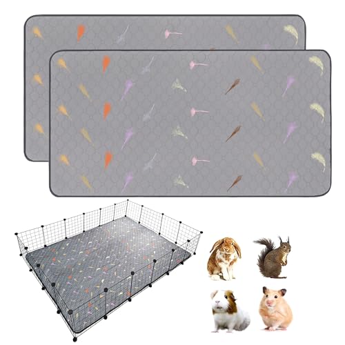 2Pcs Guinea Pig Cage Liners,Guinea Pig Fleece Cage Liners48''X72'' Super Absorbent Washable Pee Pads Reusable for Rabbit Hamster Chinchilla - size: 12 In 4x6(48" x 72") 2Pack