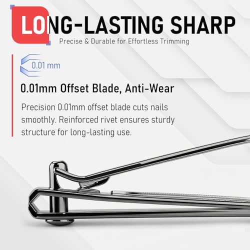 firiKer Nail Clippers with Nail File,Fingernail Clipper,Toe Nail Clippers | Nail Clipper Set ( Gray), Large for Toenails,Small for Fingernails, Used Separately, Ideal Gift for Men and Women - color: Gray