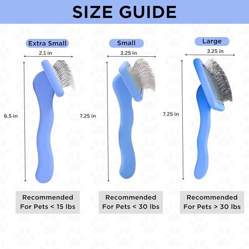 Slicker Brush for Dogs, Pet Grooming Brushes for Doodles & Poodles, Small | Best Brush For Long Haired Dogs, Dematting Comb & Deshedding Tools For Goldendoodle Coats, Puppy Matting Grooming Supplies - size: Extra Small Slicker Brush