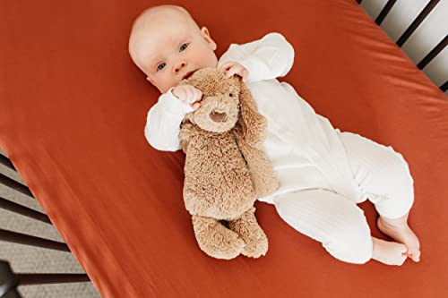 Copper Pearl Premium Knit Baby Crib Sheets for Boys and Girls Breathable and Soft, Fitted Crib Sheets for Standard Baby Mattresses, Moab - color: Moab