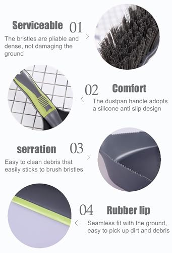 WDDBHSKN Dust pan Broom Dustpan Brush - Dust Pans with Brush, Dustpan and Brush Set, Handheld Broom and Dustpan Set are Used to Clean Kitchens, Floors, Tables, and Animal Cages. - size: 1 count