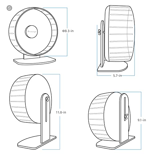Niteangel 8.2-Inch Super-Silent Hamster Exercise Wheels with Platform: - Quiet Spinner Hamster Running Wheels with Adjustable Stand for Hamsters Gerbils Mice Or Other Small Animals