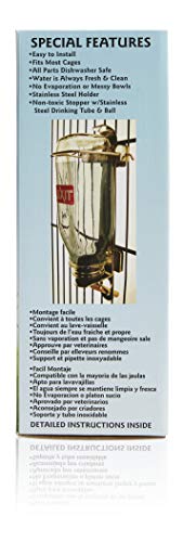Lixit Heavy Duty Deluxe Glass Water Bottles for Birds, Dogs and Small Animals. (32oz Medium Tube) - size: 32 oz Medium Tube