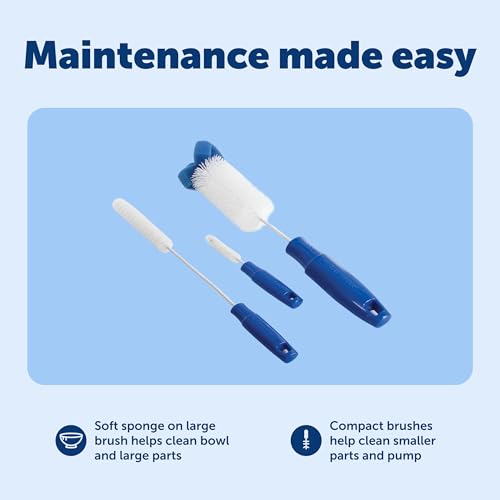 PetSafe Drinkwell Dog and Cat Water Fountain Cleaning Kit, 3 Brushes, Blue, 1 3/8', 1 5/8', 2' brushes (535855) | 3-Brush Set, Plastic-Wrapped Steel Shafts Resist Rust, Flared Sponge Tip for Deep Cleaning, Fits All Drinkwell Fountains