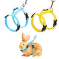 Rabbit Harness and Leash, Escape Proof Bunny Cat Leash Small Animal Harness Soft Adjustable Buckle(2Pcs, Yellow/Sky Blue) for Bunny Kitten Cats Puppies Walking Hiking Training - color: Yellow/Sky Blue