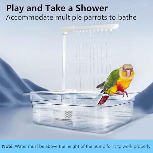 Parrot Bird Bath with Pump,Large Automatic Parrot Parakeet Shower Fountain | Bird Bathing Tub with Water Pressure Controller,Circulating Water System,Parrot Bath for Budgie Cockatiel Lovebird Conure - size: Style 2