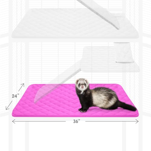 Paw Inspired Fitted Fleece Bottom Pan Liner for Critter Nation Cage, Pink | Tray Cover for Ferret Nation/Critter Nation Cage, For Ferrets, Rats, Chinchillas, Hedgehogs, Small Animals, Pets - color: Pink, size: Bottom Pan Liner