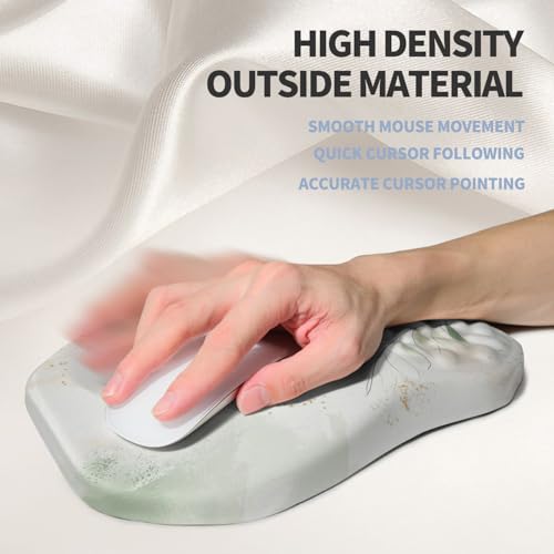 Ergonomic Raised Mouse Pad Wrist Support with Bilateral Slope Memory Foam Mousepad for Wrist Rest and Carpal Tunnel Pain Relief 11.8x7.9〃 Green Leaf - color: Green Leaf