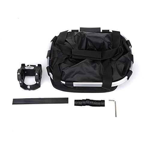 Pet Dog Bike Basket & Carrier Bag- Foldable Detachable Pet Travel Bicycle Basket - Small Animal Dog Cat Rabbit Bike Ride Basket Carrier (Black) - color: Black