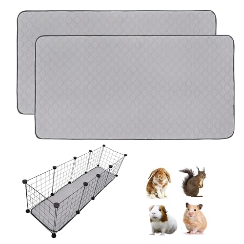 2 Pack Guinea Pig Cage Liners, 12' X 48'' Washable Guinea Pig Pee Pads, Non Slip Reusable Super Absorbent Guinea Pig Training Mat Bedding Fleece for Small Animals Hamster Rabbit Chinchilla Rat - size: C&C 1x4(12" x 48") 2Pack
