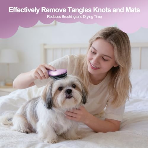 Small Dog Brush, Skin-friendly Soft Bristles (Electroplating Purple) - color: Electroplating Purple
