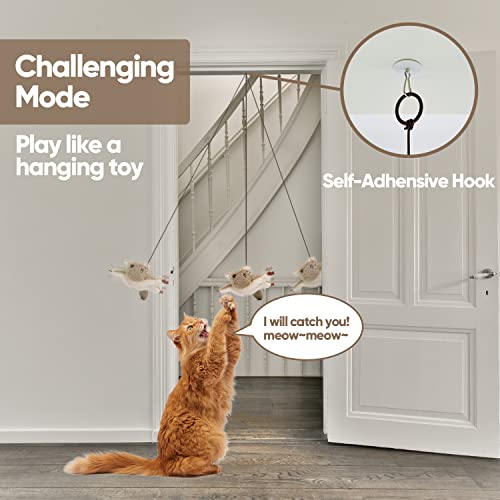 Flapping Cat Toy, Motion Activated Flying Squirrel with Catnip, 3 Modes & USB Rechargeable, Machine Washable Interactive Toy for Indoor Cats - style: Flying Squirrel