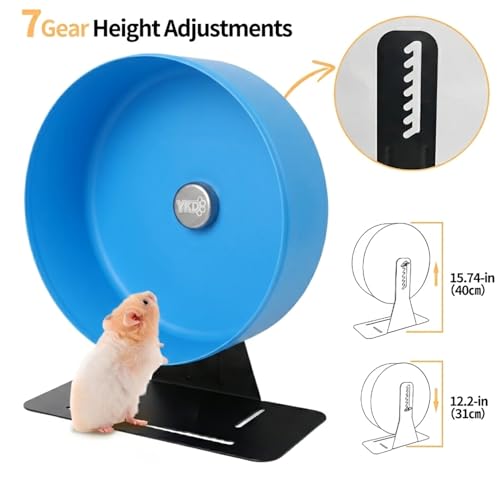 11.8" Aluminum Alloy Silent Hamster Exercise Wheel | Noiseless Running Wheel for Syrian Hamsters, Fancy Rat, Hedgehogs and Small Pets (Base-Black) - color: Blue