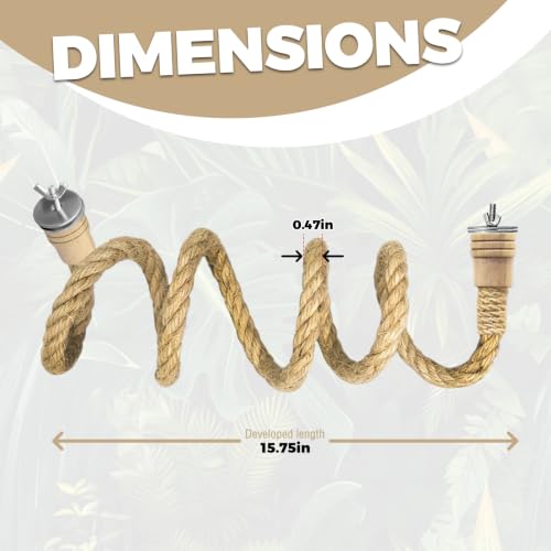 Bird Rope Perches Jute Rope,Bendable Parrot Bird Perch Rope Stand for Cage,Stand Climbing Stand Toy for Cockatiels, Lovebirds, Budgies,Parakeets(59") - color: Brown