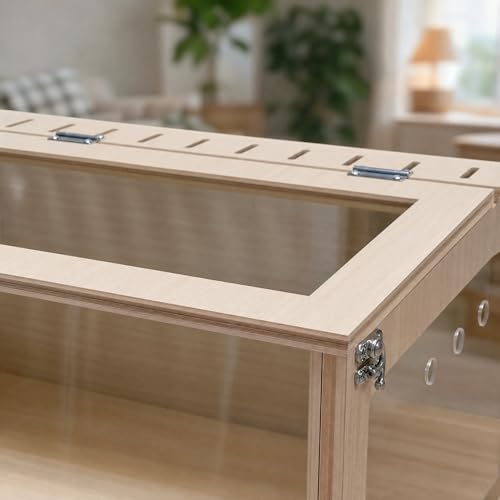 Hamster Cage Large, 32-Inch Wooden Enclosure, Open Top Acrylic View | 270° Panoramic Acrylic View, Open Top, Easy To Clean, Three-Sided Ventilation,Perfect Rat Cage, Gerbil Cage, Mouse Cage
