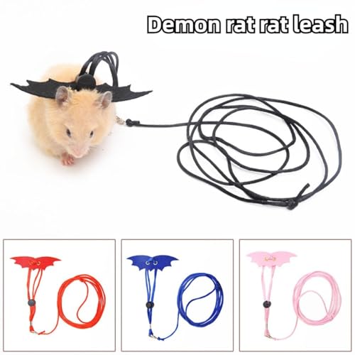 Small Animal Harness and Leash Set for Hamsters, Lizards, and Bearded Dragons - Secure, Adjustable, and Comfortable Walking Accessory (Black) - color: Black