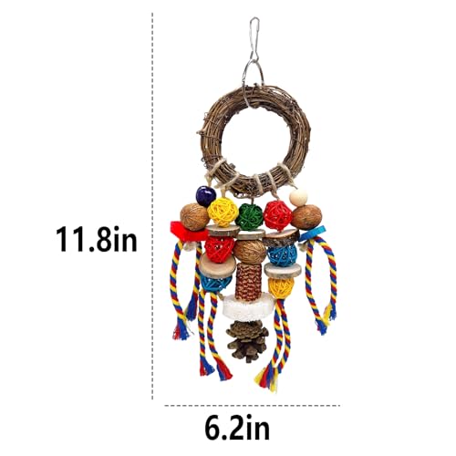 Bunny Chew Treats Toy for Teeth, 2PCS Rabbit Cage Hanging Chew Toys and Rattan Ring with Snack,Natural Material Chinchilla Treats Toys for Guinea Pig Gerbils Hamster Rat Teeth Grinding - color: 2PCS Classic