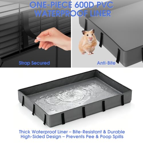 Guinea Pig Cages Small Animal Playpen with Waterproof PVC Liner | Washable PVC Liner & Storage Space for Guinea Pigs, Hamsters, Hedgehogs & Ferrets, Indoor Pet Enclosure Wire Yard Playpen