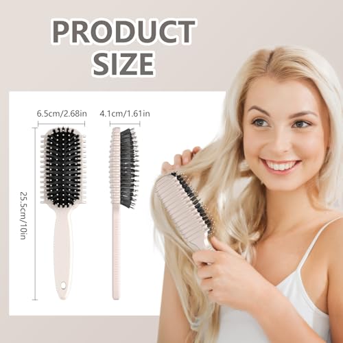 Curl Defining Brush, Curly Hair Brush, Slick Back Hair Brush, For Combing and Shaping Curls in All Hairstyles to Reduce Pulling (Beige) - color: Beige