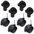 4 Pack Pet Crate Wheels, 360 Degree Swivel Casters with Connectors | Smooth 360 Degree Rotation; Easy Installation; Fits Dog Crates, Bird Cages, Wire Shelves and Lightweight Cabinets