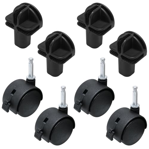 4 Pack Pet Crate Wheels, 360 Degree Swivel Casters with Connectors | Smooth 360 Degree Rotation; Easy Installation; Fits Dog Crates, Bird Cages, Wire Shelves and Lightweight Cabinets