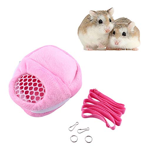 Pet Dog Carrier Bags,Portable African Hedgehog Hamster Breathable Bags,Handbags,Puppy Cat Travel Backpack(S Size:17x12cm/6.7x4.7inch) - color: White Mesh - Pink, size: Small