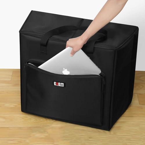 BUBM Desktop Computer Carrying Case, Padded Nylon Carry Tote Bag for Transporting Computer Tower PC Chassis,Monitor(Up to 27 inch),Keyboard,Cable and Mouse | Padded Protection,For Computer Tower PC Chassis,Fit ATX/M-ATX Motherboards,Monitor(Up to 27 inch)