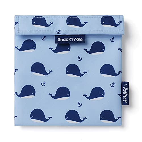ROLL'EAT ® Snack'n'Go Animals | Reusable Snack Bag | Kids Snacks Container | Eco Friendly Food Bag | Reusable Bag for Snack Storage | Whale Design - style: Whale