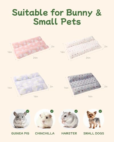 16 * 14in Rabbit Bed Thickened Soft Bunny Nest Machine-Washable Plush Pillow Reversible Plush Pet Pad Cotton Rabbit Pillow - color: Beige, size: 16*14in