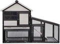 Chicken coop and activity area, dual-level rabbit cage for indoor/outdoor use, accommodates 2-3 chickens. Includes ramp and leak-proof deep-draw tray. Suitable for chicks and rabbits (black) - size: 52.0"L x 20.0"W x 38.0"H