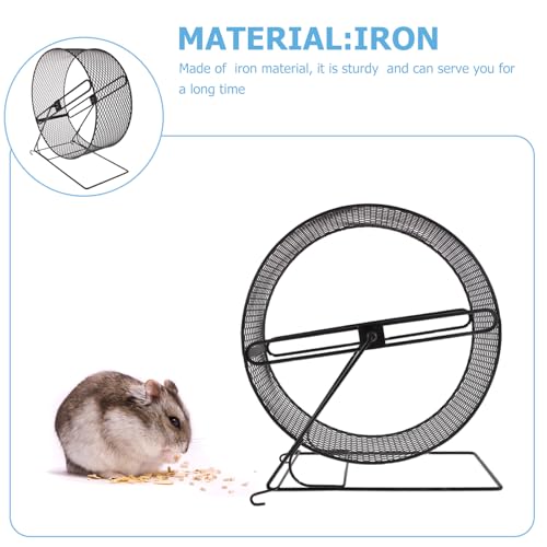 POPETPOP Hamster Exercise Wheel with Rack Silent Running Toy for Hamsters Hedgehogs Squirrels and Guinea Pigs Home Pet Exercise Wheel 11.02 X 10.23 X 5.90 in - size: 26X15X28.5CM