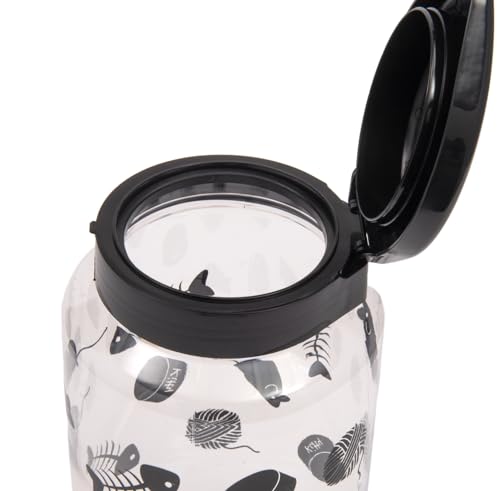 Lixit® Dog Treat Plastic Jar - Airtight Food and Treat Storage Jars for Dogs, Cats, Small Animals and Birds - Made in USA (Paw Prints - Gray, 128 Ounce (Pack of 2)) - size: 128 Ounce (Pack of 2)