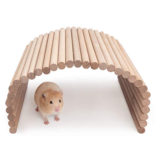 Niteangel Hamster Climbing Ladder Wooden Suspension Bridge for Guinea Pigs Rats Hedgehog Gerbils Mouse Sugar Glider and Other Small Animals (Medium) - size: 15.7" x 7.9"