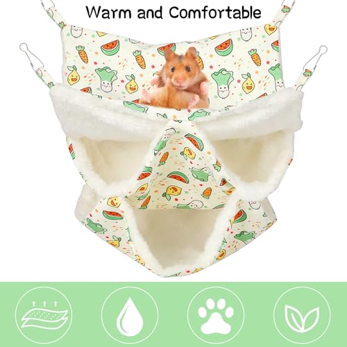 PETKNOWS 2 Pack 3 Tier Ferret Hammock Bed for Cage Small Animal | Soft Plush Fabric, Ferret Bed and Rat Cage Accessories, Suitable Guinea Pig, Ferret, Kitten, Squirrel, Chinchilla, Parrot