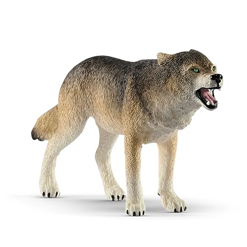 Schleich Wild Life Realistic Prowling Gray Wolf Figurine - Durable North American Forest Animal Figure for Kids, Perfect Toy for Fun and Imaginative Adventures, Gift for Boys and Girls Ages 3+ - style: Gray Wolf