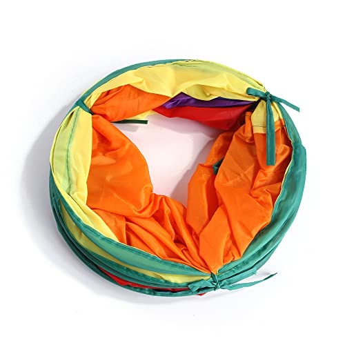 Rainbow Cat Tunnel with Ball Kitten Toy Small Animal Play Tube Rabbit S Way | Interactive Ball, Large, Indoor Outdoor, For Cats Kittens Rabbits
