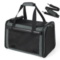 YUDODO 25lbs Cat Carrier Lightproof Soft Sided Pet Carrier for Large Cat | Airline Approved, Lightproof Breathable Design, Side Pockets, Durable Mesh, Foldable and Portable, Grey green - color: Grey green