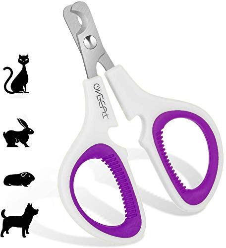 Pet Nail Clippers, Update Version Cat & Kitten Claw Nail Clippers for Trimming, Professional Pet Nail Clippers Best for a Cat, Puppy,Rabbit, Kitten & Small Dog,Sharp & Safe (Purple) - color: Purple