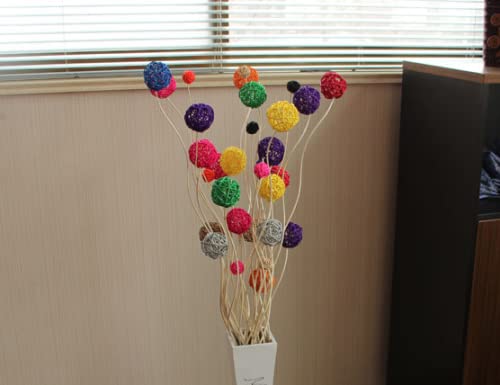 Parrot Chew Toys Bird Toys, 30 Pcs 1.2 inch Rattan Wicker Balls Parakeet Chewing Toys, for Budgies Conures Hamsters Bunny Toy, Decoration for DIY Craft Party Wedding - size: 30pcs-1.2 inches