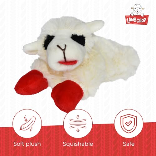 Multipet Lamb Chop Dog Plush Toy-Squeaky Toy for All Dogs - Extra Soft Plush - Stuffed Animal Dog Toy for Cuddling & Playing - Cute Pet-Toy (6", Cream) (Pack of 2) - size: 6" (Pack of 2), style: White