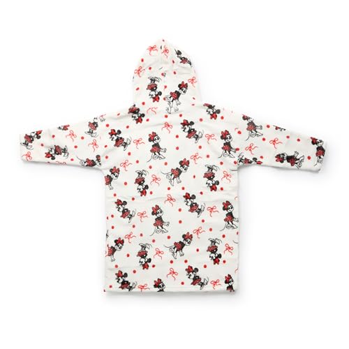 Jay Franco Wearable Throw Blanket – Kids Oversized Plush Hooded Blanket with Pocket, Ultra Soft Cozy Fleece Throw for Lounging, Travel, White - Minnie Mouse, 24x32 - Kid - color: White - Minnie Mouse, size: Kid