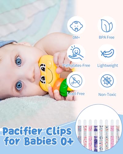 babygoal Animal Pacifier Clips, 8 Pack Binky Paci Holder Clips Fits for Most Baby Pacifiers and Binkies - color: The Feel of Spring