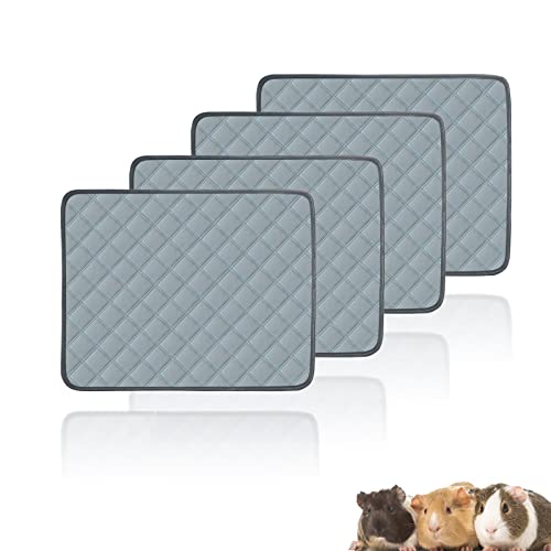 4 Pack Guinea Pig Cage Liners Washable Super Absorbent Guinea Pig Bedding Waterproof Reusable Guinea Pig Pee Pads Anti Slip Mat for Small Animals Rabbit Hamster Rat - 24" x 18" - color: Light Grey, size: 24" x 18" (4 Pack)