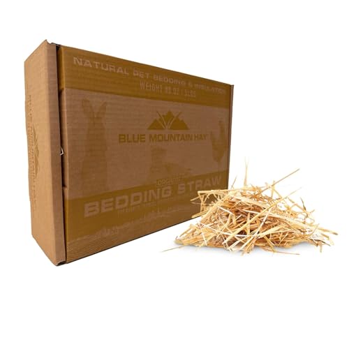 Blue Mountain Hay Organic Bedding Straw (5 lb) – USDA Certified Organic, Non-GMO, Chemical Free, Soft & Highly Absorbent Natural Bedding for Pet Habitats, Gardening, Composting & DIY Projects - size: 5lb