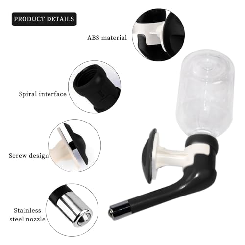 Andiker No-Drip Dog Water Dispenser Bottle-Dog Kennel Cage Water Dispenser Water Drinker Kettle for Pets can be Raised and Lowered Drinking Water Feeding Cage Water Bottle for Dogs (Black) - color: Black