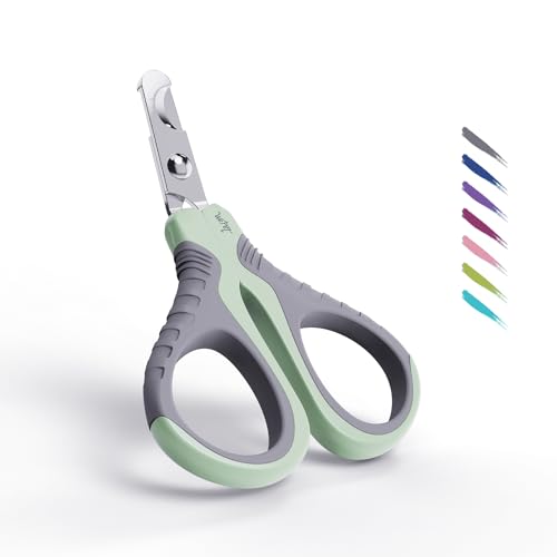 Pet Nail Clippers U07.1, Professional Claw Trimmer, Bended Scissor Special for Cats, Kittens, Dogs, Puppies, Small Animals, Grey/Tea Green - color: #09 Grey/Tea Green