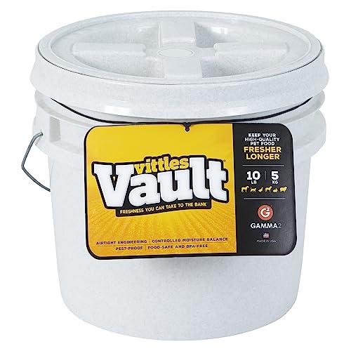 Gamma2 Vittles Vault Dog Food Storage Container, Up to 10 Pounds Dry Pet Food Storage, Made in USA | Made in USA, airtight seal keeps dry meals fresh and pests out, durable pantry bin for smaller sized bags, easy scoop access - size: 10 Pound