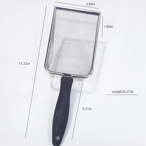 Cat Litter Scoop with Stainless Steel Mesh, 2.8mm Hole | Kitty Litter Scoop, Deep Shovel, Kitten Pooper Lifter, for Cat Litter, Chicken Coop Sand, Beach Sand